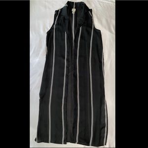 Black/White Pinstripe Duster